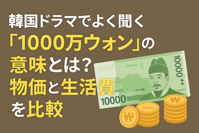 韓国ドラマでよく聞く『1000万ウォン』の意味とは？物価と生活費を比較