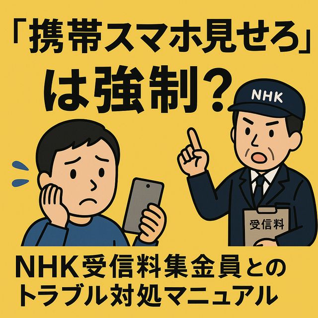 nhk受信料 携帯見せろ 『携帯スマホ見せろ』は強制？NHK受信料集金員とのトラブル対処マニュアル