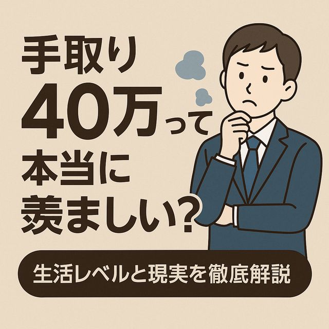 手取り40万って本当に羨ましい？生活レベルと現実を徹底解説