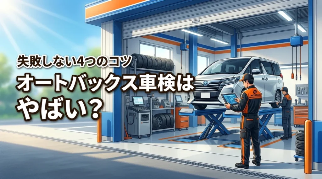 オートバックス車検はやばいという評判は真実？失敗しない店舗選び4つのコツ（記事のアイキャッチ画像）
