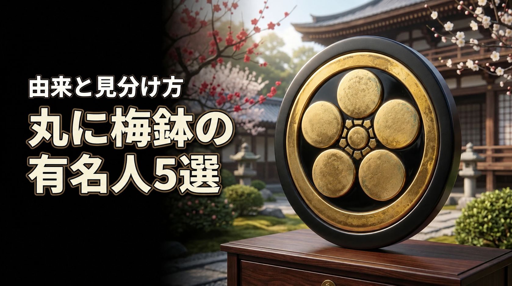 家紋が丸に梅鉢の有名人5選!由来や加賀梅鉢との見分け方も詳しく解説します(記事のアイキャッチ画像)