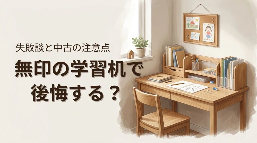 学習机を無印にすると後悔する？リアルな失敗談から学ぶ中古購入時の注意点（記事のアイキャッチ画像）