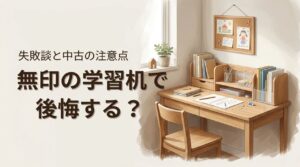学習机を無印にすると後悔する？リアルな失敗談から学ぶ中古購入時の注意点（記事のアイキャッチ画像）
