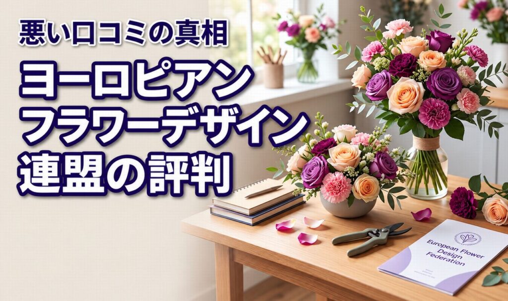 ヨーロピアン フラワー デザイン 連盟に悪い口コミはある？評判の真相と受講生の声（記事のアイキャッチ画像）