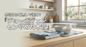 ジョージジェンセンのティータオルをやめた人は後悔してる？水切りかご無し生活の本音（記事のアイキャッチ画像）