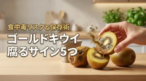 ゴールドキウイが腐るとどうなる？見分ける5つのサインと食中毒のリスクや保存術（記事のアイキャッチ画像）