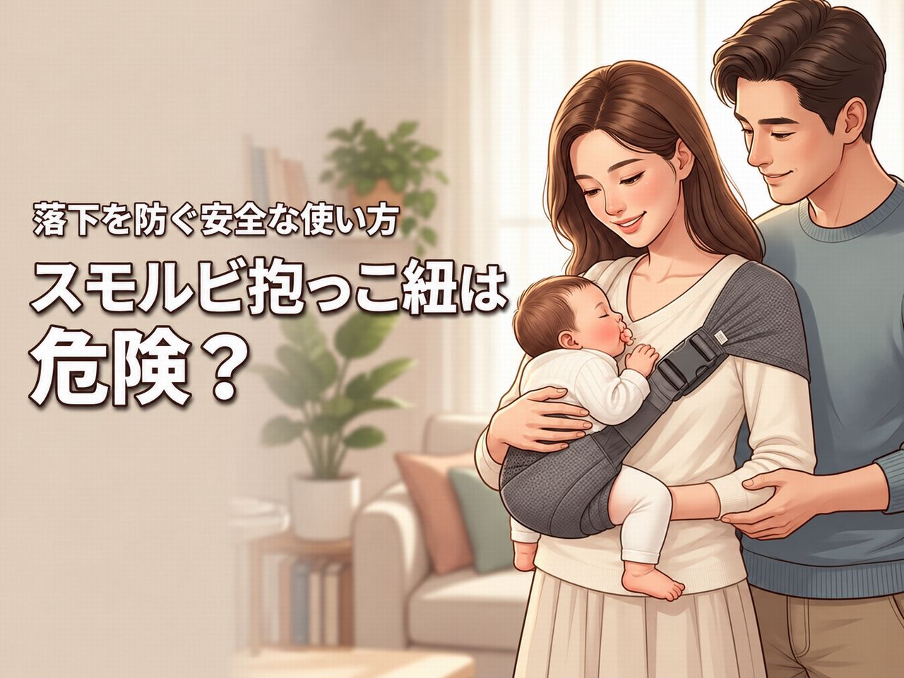 スモルビ抱っこ紐は危険なの？新生児への影響や落下の不安を解消する使い方のコツ（記事のアイキャッチ画像）